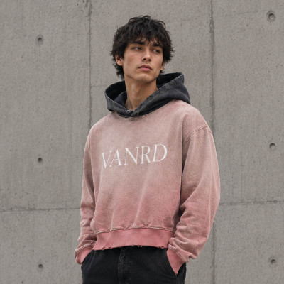 Custom Cropped Hoodie With Washed Contrast Hood