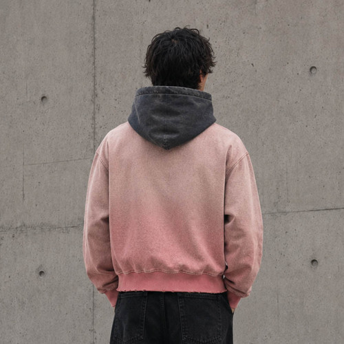 Custom Cropped Hoodie With Washed Contrast Hood