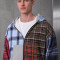 Custom Patchwork Hoodie With Cropped Zip Up Design