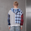 Custom Patchwork Hoodie With Cropped Zip Up Design