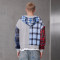 Custom Patchwork Hoodie With Cropped Zip Up Design
