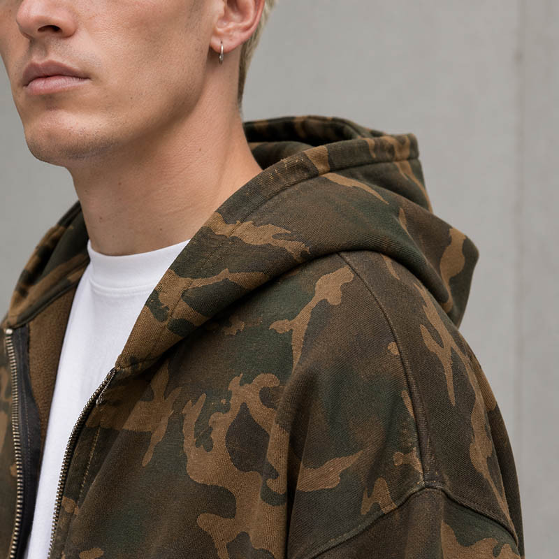 Green retro jacket model display