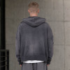 Custom Distressed Hoodie With Washed Zip Up Design