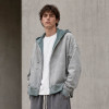 Custom Washed Hoodie With Distressed Zip Up Design