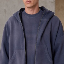 Custom Tracksuit Set With Washed Zip Up Hoodie