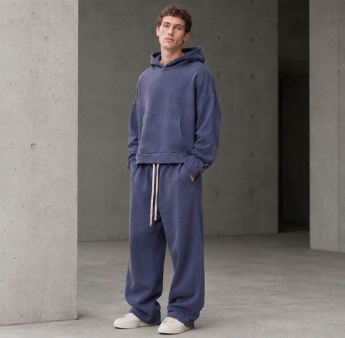 Custom Tracksuit Set With Cropped Pullover Hoodie