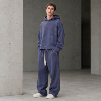 Custom Tracksuit Set With Cropped Pullover Hoodie