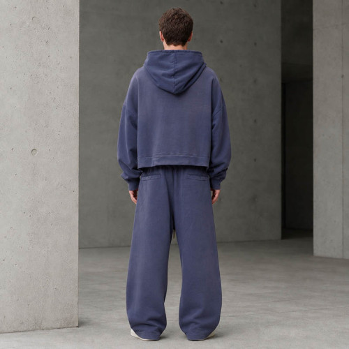 Custom Tracksuit Set With Cropped Pullover Hoodie