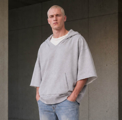Custom Oversized Hoodie With Short Sleeve Design