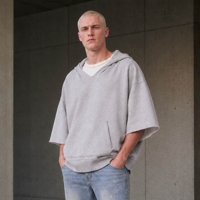 Custom Oversized Hoodie With Short Sleeve Design