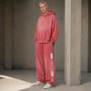 Custom Tracksuit Set With Distressed Pink Hoodie