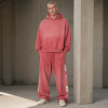 Custom Tracksuit Set With Distressed Pink Hoodie
