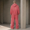 Custom Tracksuit Set With Distressed Pink Hoodie