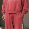 Custom Tracksuit Set With Distressed Pink Hoodie