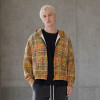 Custom Zip Up Hoodie With Plaid Cropped Fit