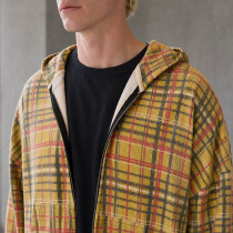 Custom Zip Up Hoodie With Plaid Cropped Fit