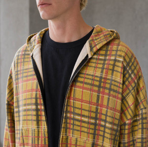 Custom Zip Up Hoodie With Plaid Cropped Fit