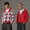 Custom Zip Up Hoodie With Reversible Plaid Design