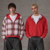 Custom Zip Up Hoodie With Reversible Plaid Design