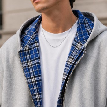 Custom Zip Up Hoodie With Reversible Plaid Lining