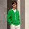 Custom Jackets Green Textured Knit Cardigan Sweater
