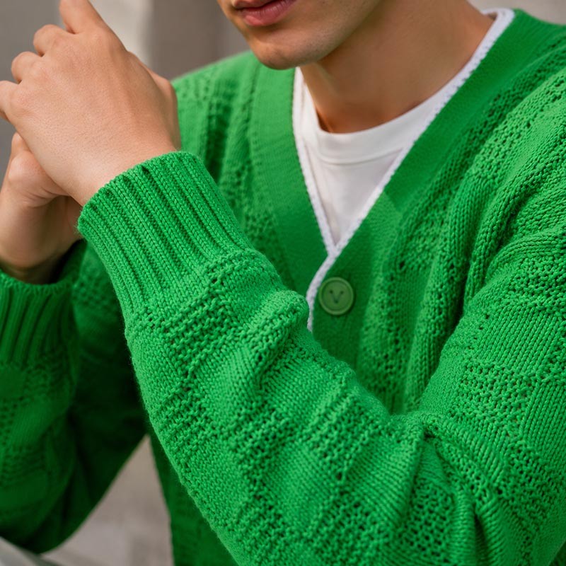 Green retro jacket model display