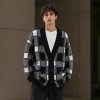 Plaid Custom Fit Knit Jackets Cardigan Sweater