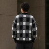 Plaid Custom Fit Knit Jackets Cardigan Sweater