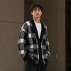 Plaid Custom Fit Knit Jackets Cardigan Sweater