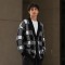 Plaid Custom Fit Knit Jackets Cardigan Sweater