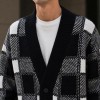 Plaid Custom Fit Knit Jackets Cardigan Sweater
