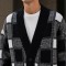 Plaid Custom Fit Knit Jackets Cardigan Sweater