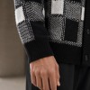 Plaid Custom Fit Knit Jackets Cardigan Sweater