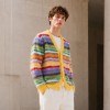 Rainbow Stripe Custom Fit Knit Jackets Cardigan