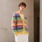 Rainbow Stripe Custom Fit Knit Jackets Cardigan