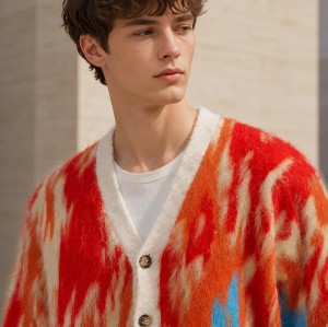 Brushed Stripe Custom Fit Knit Jackets Cardigan