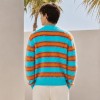 Fuzzy Stripe Custom Fit Knit Jackets Cardigan