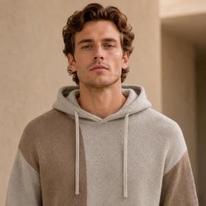 Colorblock Knit Custom Pullover Hoodie Sweater