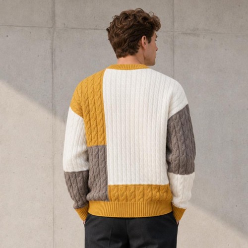 Cable Colorblock Custom Hoodies and Sweatshirts Sweater