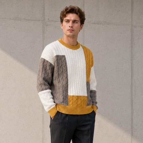 Cable Colorblock Custom Hoodies and Sweatshirts Sweater