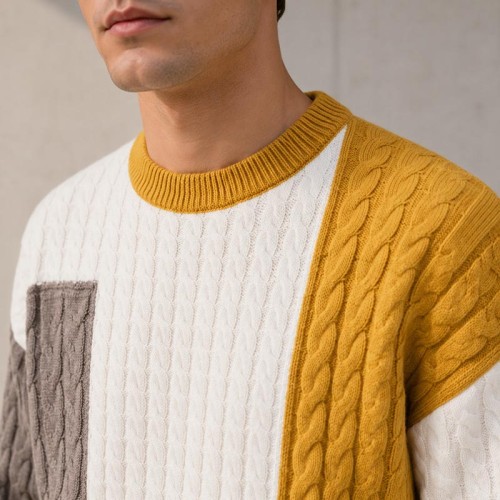 Cable Colorblock Custom Hoodies and Sweatshirts Sweater