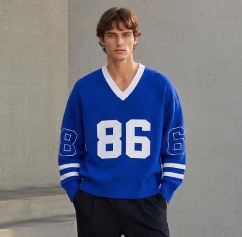 Varsity Number Custom Fit Knit Sweater
