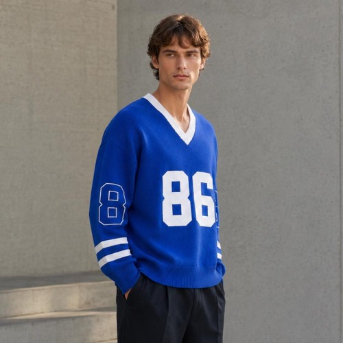 Varsity Number Custom Fit Knit Sweater