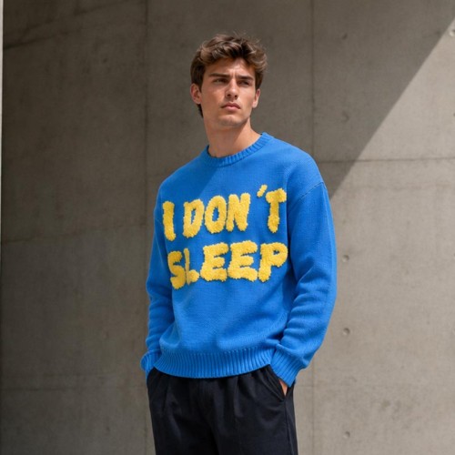 Graphic Crewneck Custom Knit Sweater