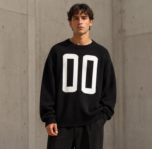 Graphic Number Custom Knit Sweater