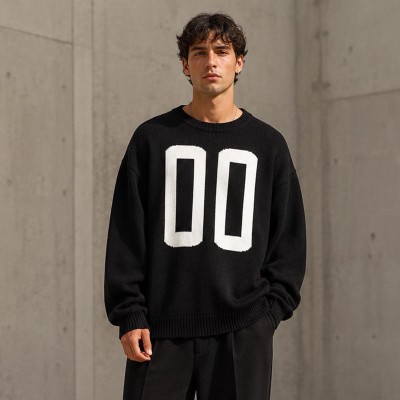 Graphic Number Custom Knit Sweater