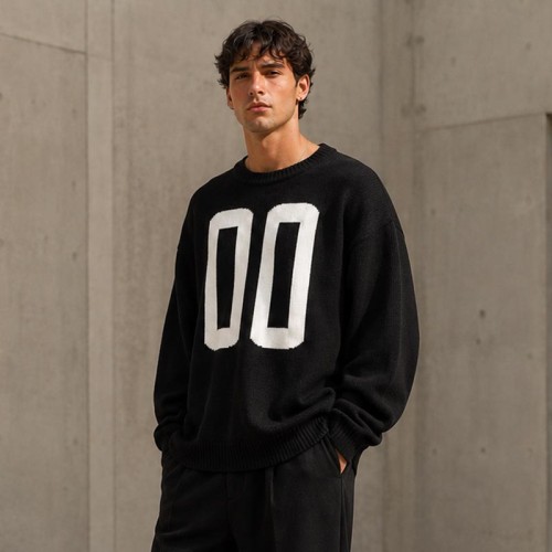 Graphic Number Custom Knit Sweater