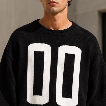 Graphic Number Custom Knit Sweater