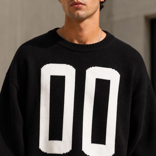 Graphic Number Custom Knit Sweater