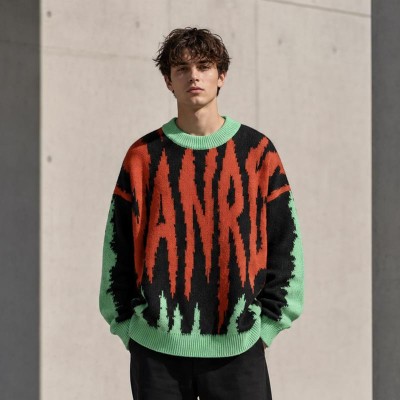 Abstract Graphic Custom Knit Sweater